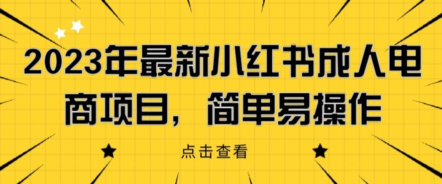 2023年最新小红书成人电商项目，简单易操作【详细教程】【揭秘】-水滴知识网