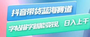 抖音带货蓝海赛道,无需真人出镜,字帖描字就能变现,日入上千(附带全套教程)-水滴知识网