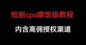 短剧cps喂饭级教学,内涵高佣授权渠道-水滴知识网