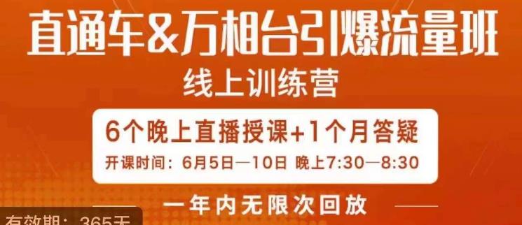 直通车&万相台引爆流量班,6天打通你开直通车·万相台的任督二脉-水滴知识网