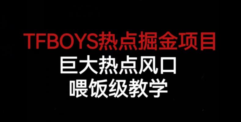 TFBOYS热点掘金项目,巨大热点风口,喂饭级教学-水滴知识网