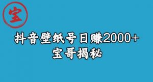 宝哥抖音壁纸号日赚2000+,不需要真人露脸就能操作【揭秘】-水滴知识网