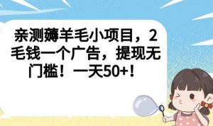 亲测薅羊毛小项目，2毛钱一个广告，提现无门槛！一天50+【揭秘】-水滴知识网