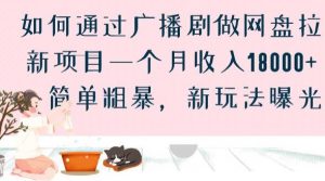 如何通过广播剧做网盘拉新项目一个月收入18000+，简单粗暴，新玩法曝光【揭秘】-水滴知识网