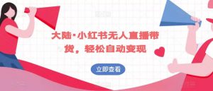 大陆·小红书无人直播带货，轻松自动变现-水滴知识网