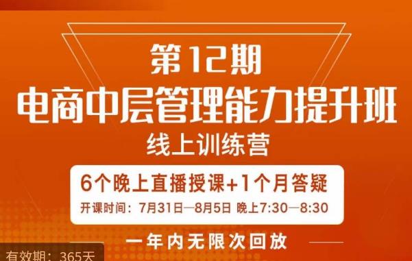陈少珊·电商中层管理能力提升班，学习对象-电商公司各个岗位的主管，20人人以内的电商公司老板-水滴知识网