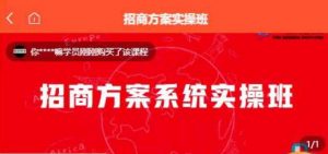 【一度招商】招商方案系统实操班 价值1980元-水滴知识网