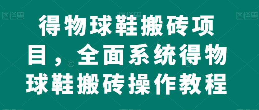 得物球鞋搬砖项目，全面系统得物球鞋搬砖操作教程【揭秘】-水滴知识网