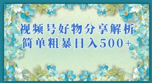 视频号好物分享解析，简单粗暴可以批量方大的项目【揭秘】-水滴知识网
