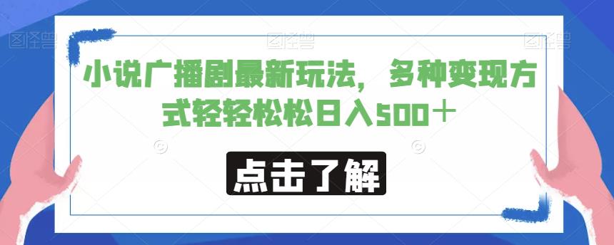 小说广播剧最新玩法，多种变现方式轻轻松松日入500＋【揭秘】-水滴知识网