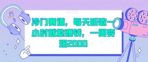 冷门赛道,每天听歌一小时就能赚钱,一周变现2000【揭秘】-水滴知识网