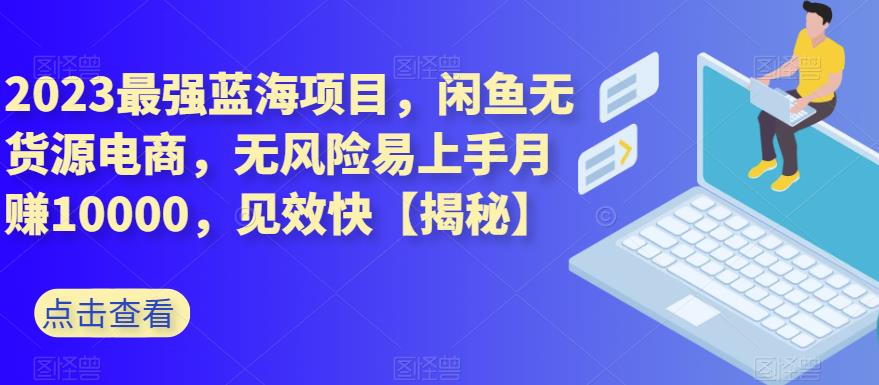 2023最强蓝海项目，闲鱼无货源电商，无风险易上手月赚10000，见效快【揭秘】-水滴知识网