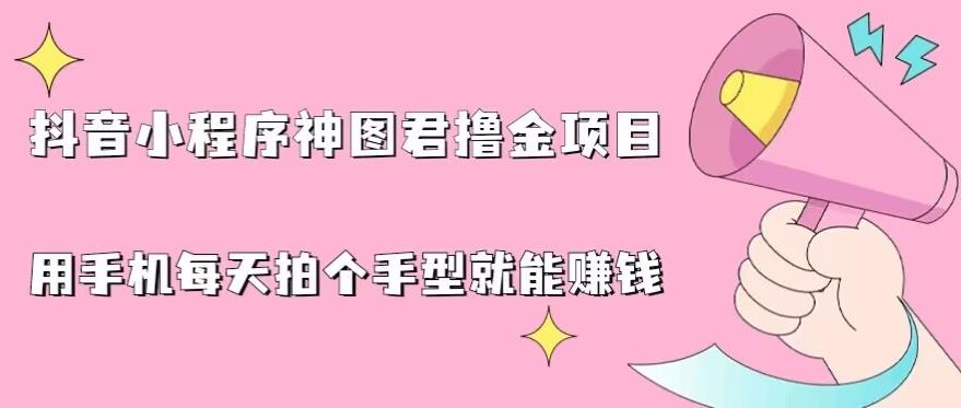 抖音小程序神图君撸金项目，用手机每天拍个手型挂载一下小程序就能赚钱【揭秘】-水滴知识网