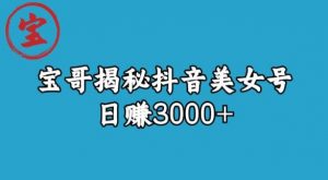 宝哥揭秘抖音美女号玩法，日赚3000+【揭秘】-水滴知识网