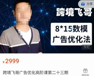 跨境飞哥·广告优化高阶课第二十三期,8*15数模广告优化法,用数据驱动决策-水滴知识网