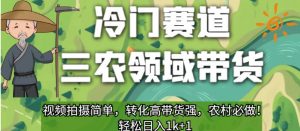 冷门赛道三农领域带货,视频拍摄简单,转化高带货强,农村必做!【揭秘】-水滴知识网