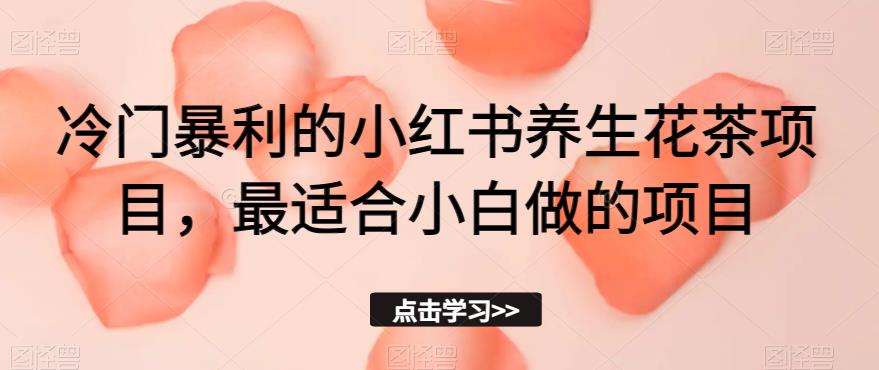冷门暴利的小红书养生花茶项目,最适合小白做的项目【揭秘】-水滴知识网