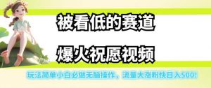 被看低的赛道爆火祝愿视频,玩法简单小白必做无脑操作,流量大涨粉快日入500-水滴知识网