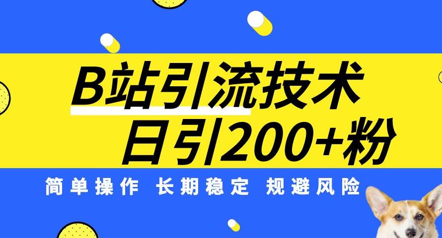 B站引流技术：每天引流200精准粉，简单操作，长期稳定，规避风险-水滴知识网