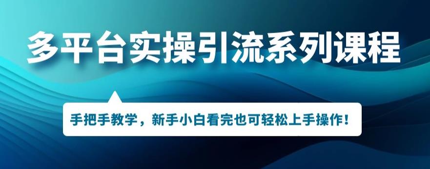 多平台引流实操系列课程,新手小白看完也可轻松上手进行引流操作-水滴知识网