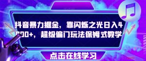 抖音暴力掘金,靠闪烁之光日入4000+,超级偏门玩法保姆式教学-水滴知识网