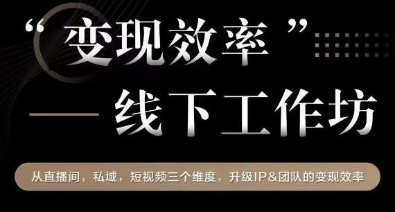 变现效率线下工作坊，从‮播直‬间、私域、‮视短‬频‮个三‬维度，升级IP和团队变现效率-水滴知识网