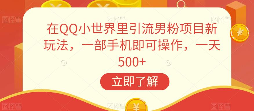 在QQ小世界里引流男粉项目新玩法,一部手机即可操作,一天500+【揭秘】-水滴知识网