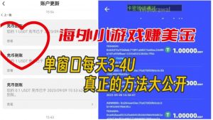 海外小游戏美金项目真正可以达到3-4U单窗口的方法,单台电脑收入300+【揭秘】-水滴知识网