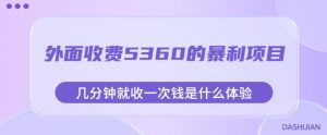 外面收费5360的暴利项目，几分钟就收一次钱是什么体验，附素材【揭秘】-水滴知识网