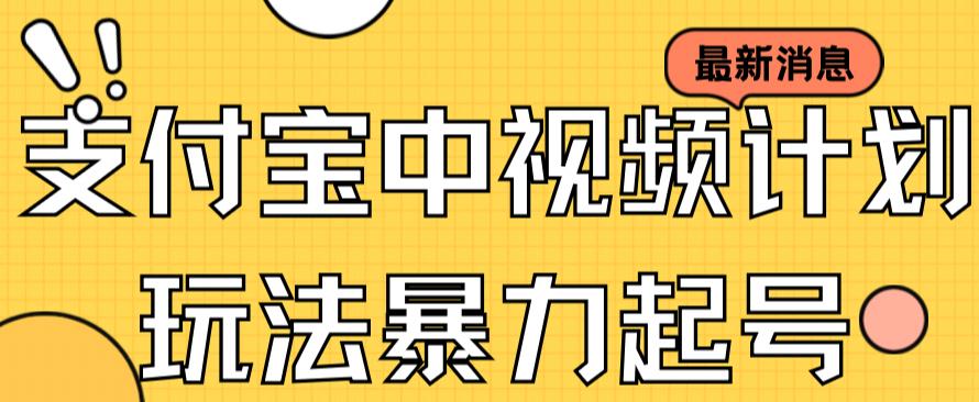 支付宝中视频玩法暴力起号影视起号有播放即可获得收益（带素材）-水滴知识网