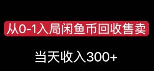 从0-1入局闲鱼币回收售卖，当天变现300，简单无脑【揭秘】-水滴知识网
