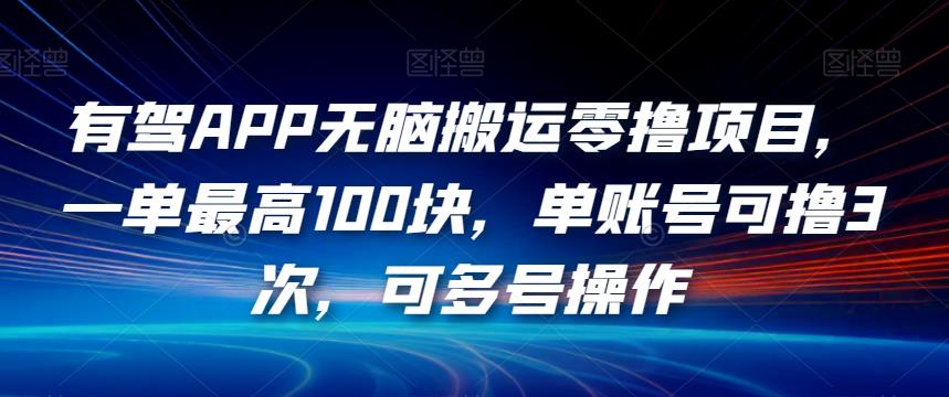 有驾APP无脑搬运零撸项目,一单最高100块,单账号可撸3次,可多号操作【揭秘】-水滴知识网