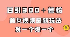 日引300＋男粉，美女视频最新玩法，发一个爆一个【揭秘】-水滴知识网