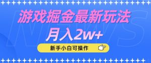 游戏掘金最新玩法月入2w+，新手小白可操作【揭秘】-水滴知识网