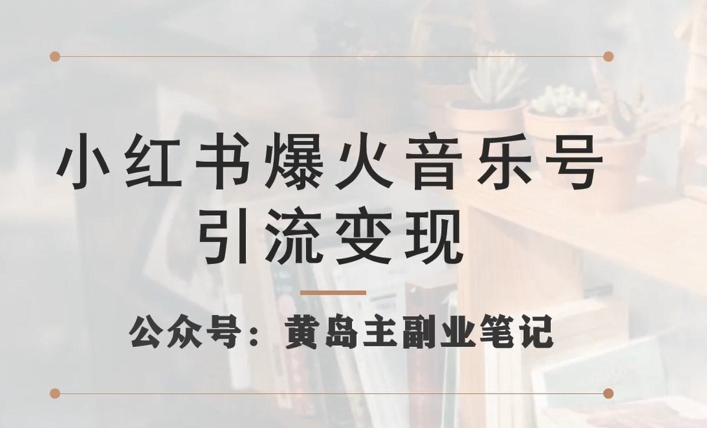 小红书爆火音乐号引流变现项目,视频版一条龙实操玩法分享给你-水滴知识网