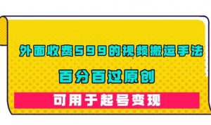 外面收费599的视频搬运手法,百分百过原创,可用起号变现【揭秘】-水滴知识网