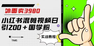 外面卖3980小红书混剪视频日引200+国学粉实战教程【揭秘】-水滴知识网