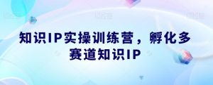 知识IP实操训练营，​孵化多赛道知识IP-水滴知识网