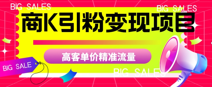 商K引粉变现项目，高客单价精准流量【揭秘】-水滴知识网