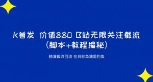 K首发价值880 B站无限关注截流精准引流(脚本+教程揭秘)-水滴知识网