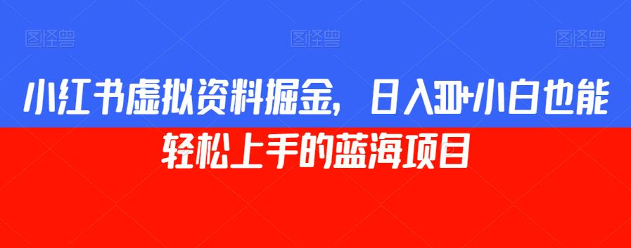 小红书虚拟资料掘金,日入300+小白也能轻松上手的蓝海项目【揭秘】-水滴知识网