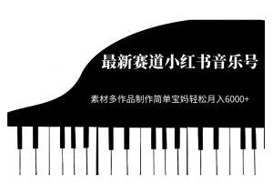 最新赛道小红书音乐号，素材多作品制作简单宝妈轻松月入6000+【揭秘】-水滴知识网