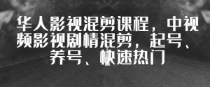 华人影视混剪课程，中视频影视剧情混剪，起号、养号、快速热门-水滴知识网