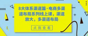 8大体系渠道篇·电商多渠道布局系列线上课，渠道放大，多渠道布局-水滴知识网