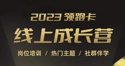 2023领跑卡线上成长营,淘宝运营各岗位培训,直通车、万相台、引力魔方、引流等,帮助突破成长瓶颈-水滴知识网