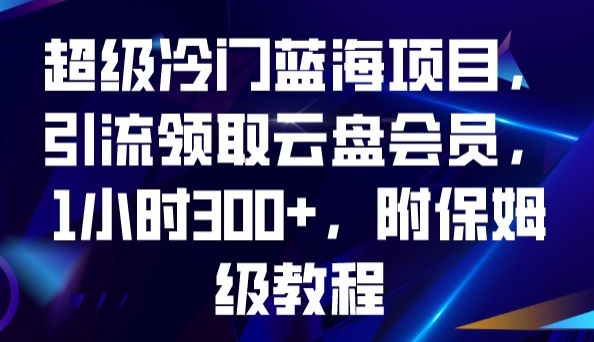 超级冷门蓝海项目,引流领取云盘会员,1小时300+,附保姆级教程-水滴知识网