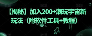 【揭秘】加入200+潮玩宇宙新玩法(附软件工具+教程)-水滴知识网
