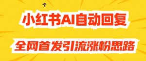 【原创开发】小红书AI自动回复，全网首发引流涨粉思路-水滴知识网