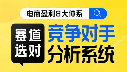 电商盈利8大体系·赛道选对,竞争对手分析系统线上课-水滴知识网
