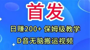 首发,抖音无脑搬运视频,日赚200+保姆级教学【揭秘】-水滴知识网